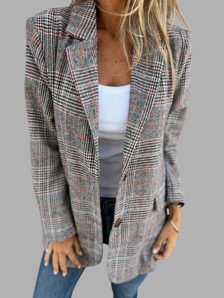 Svala | Elegant Rutet Blazer for Vinter