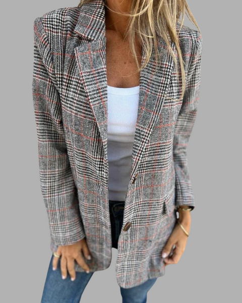 Svala | Elegant Rutet Blazer for Vinter