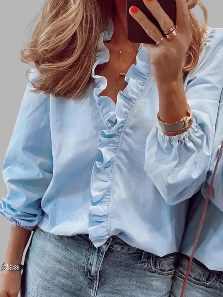 Maren | Elegant Bluse med Lange Ermer