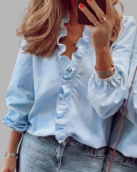 Maren | Elegant Bluse med Lange Ermer