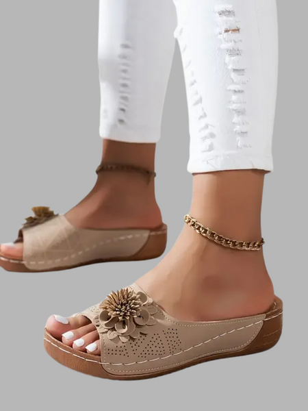 Thea | Elegant Floral Orthopediske Sandaler