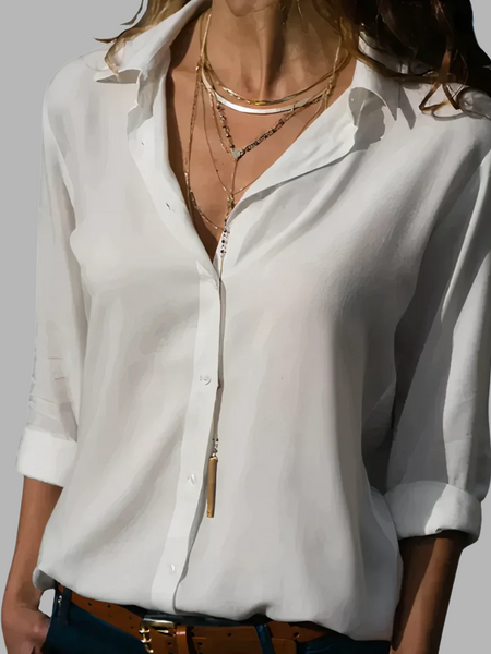 Mia | Elegant Chiffon Bluse for Kvinner