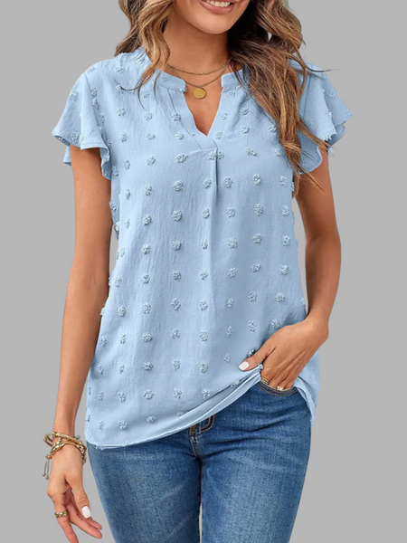 Kari | Chic Patchwork Bluse med Volanger