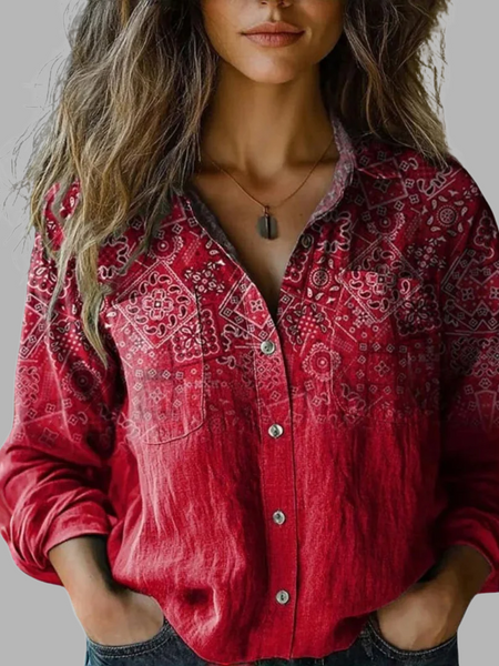 Nanna | Retro Blomstertrykk Bluse