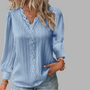 Cathrine | Bluse med Lange Ermer og V-Hals