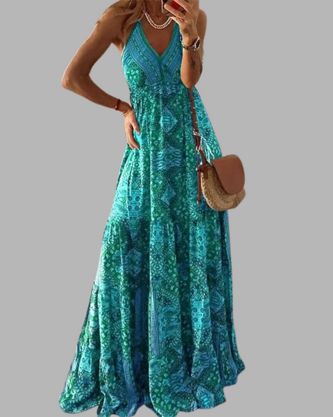 Vibeke | Koselig Spaghetti Stropp Maxi Kjole