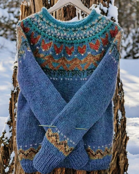 Hjørdis | Vintage jacquard genser