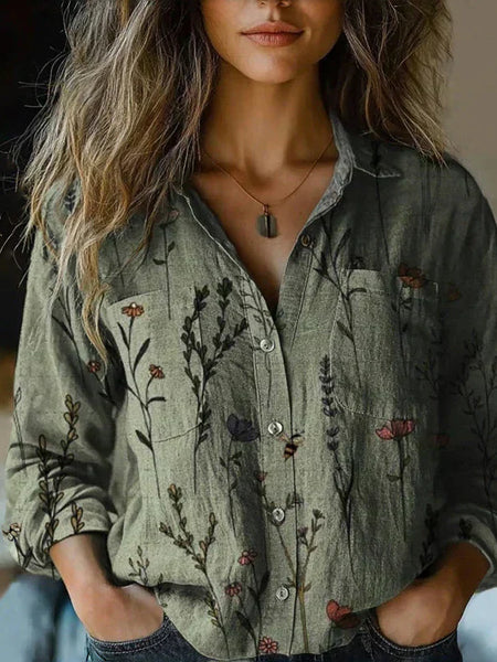 Nanna | Retro Blomstertrykk Bluse
