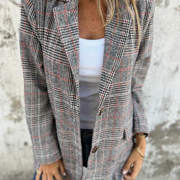 Svala | Elegant Rutet Blazer for Vinter