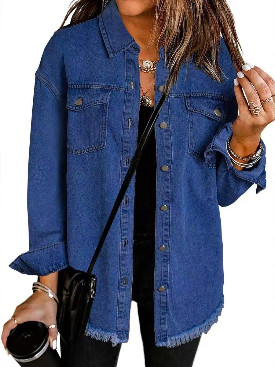 Laila |  Langermet denimjakke med lommer