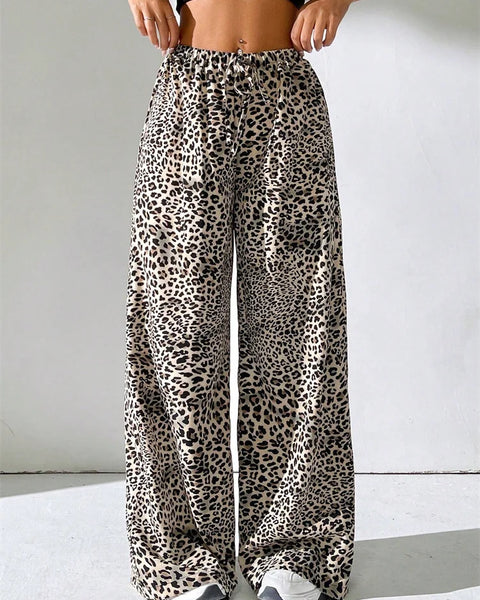 Rikke | Leopard Bredde Bukser