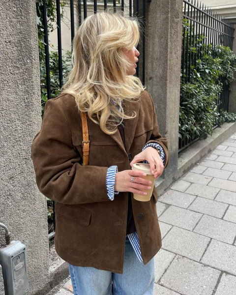 Therese | Brun Korte Jakke for Kvinner