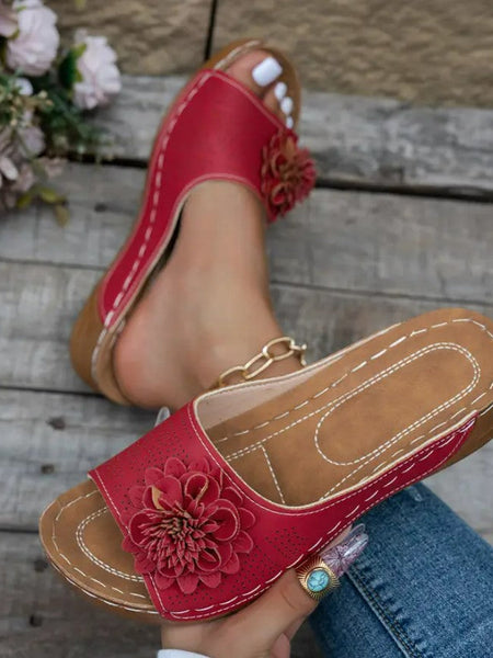 Thea | Elegant Floral Orthopediske Sandaler