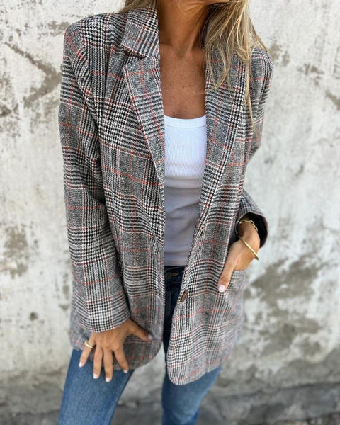 Svala | Elegant Rutet Blazer for Vinter