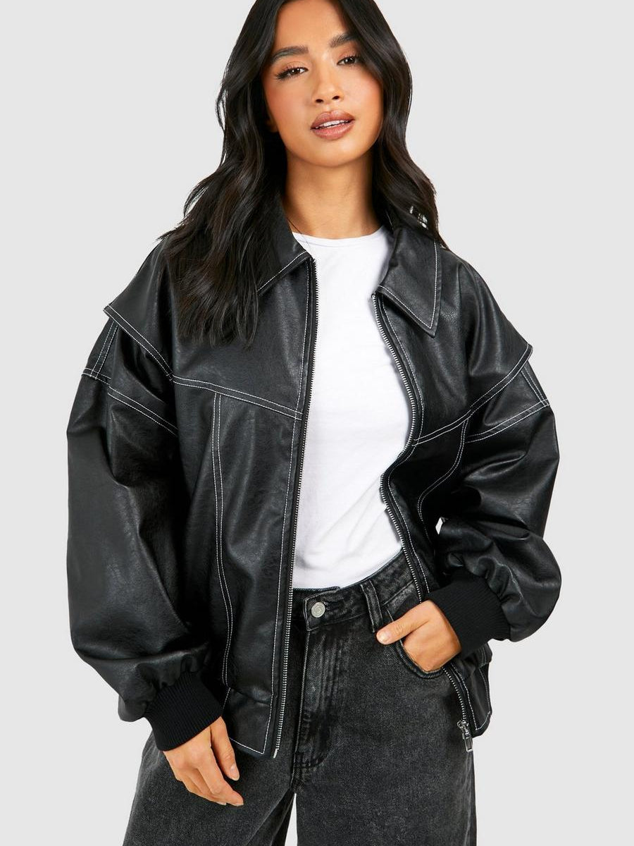 Marja | Plus Size Casual Bomberjakke med Broderidetaljer