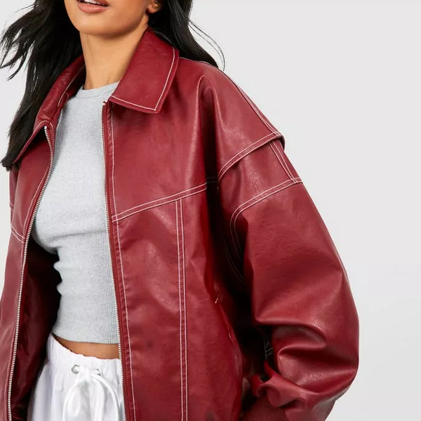 Marja | Plus Size Casual Bomberjakke med Broderidetaljer