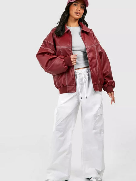 Marja | Plus Size Casual Bomberjakke med Broderidetaljer