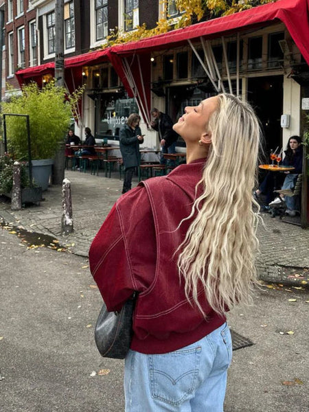 Marja | Plus Size Casual Bomberjakke med Broderidetaljer