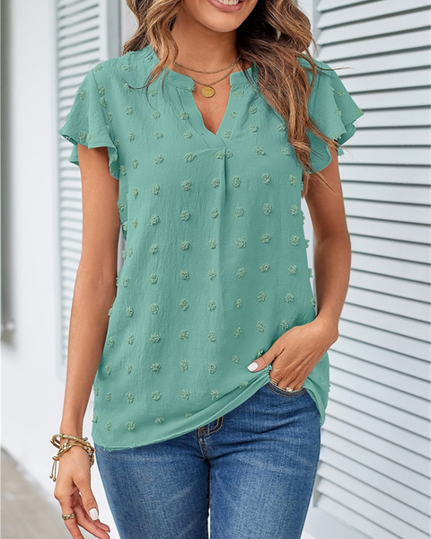 Kari | Chic Patchwork Bluse med Volanger
