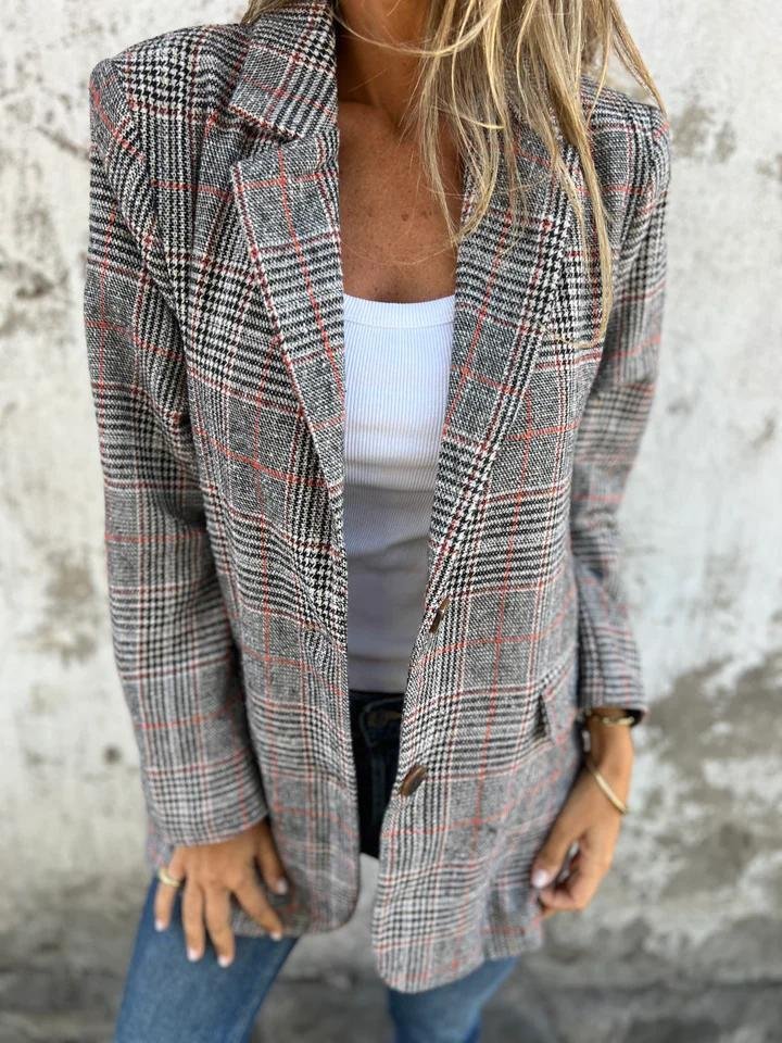 Svala | Elegant Rutet Blazer for Vinter