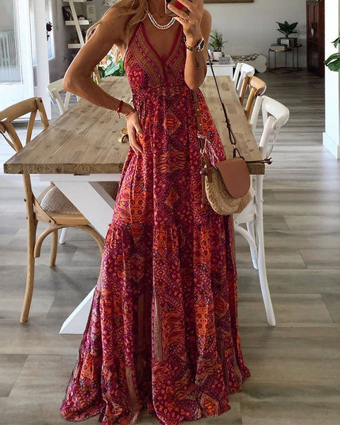 Vibeke | Koselig Spaghetti Stropp Maxi Kjole