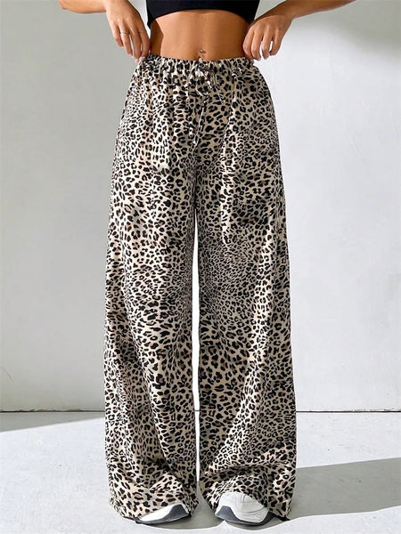 Rikke | Leopard Bredde Bukser