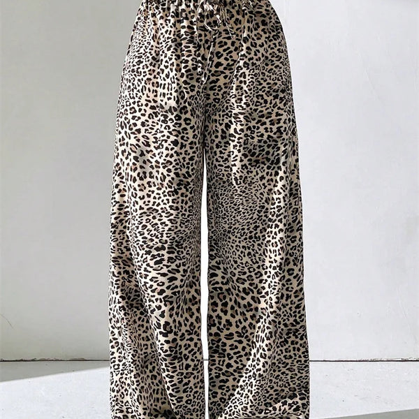 Rikke | Leopard Bredde Bukser