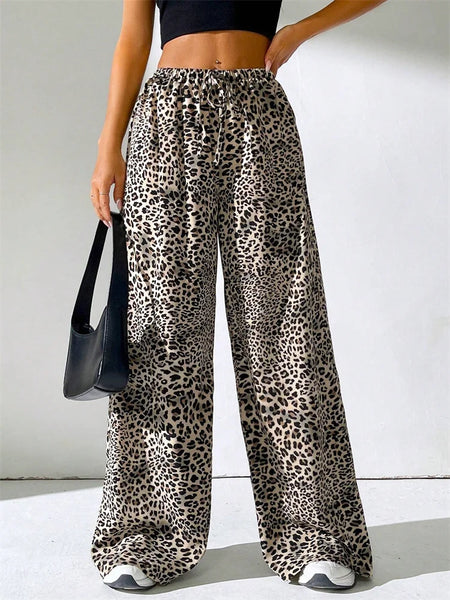 Rikke | Leopard Bredde Bukser