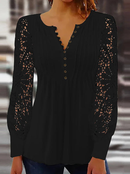 Marianne | Sofistikert Bluse med Lange Ermer