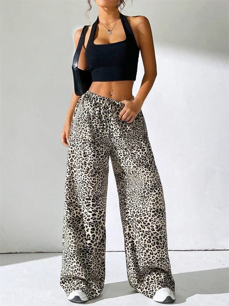 Rikke | Leopard Bredde Bukser